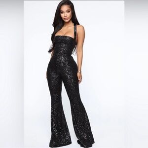 Fashion Nova Right on Shine Sequin Jumpsuit